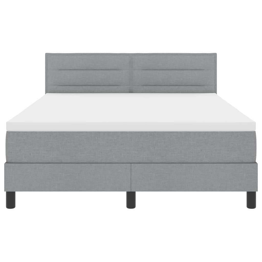 Lit à ressorts avec matelas Gris clair 140 x 200 cm tissu - XIOS