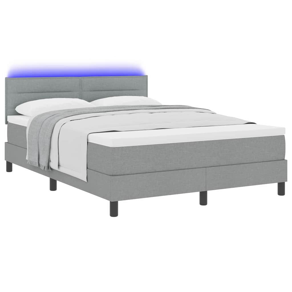 Lit à ressorts avec matelas Gris clair 140 x 200 cm tissu - XIOS