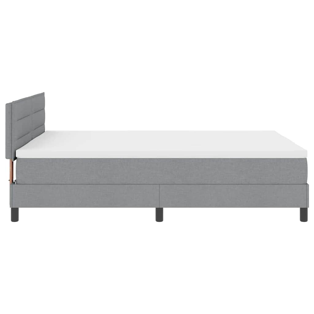 Lit à ressorts avec matelas Gris clair 140 x 200 cm tissu - XIOS