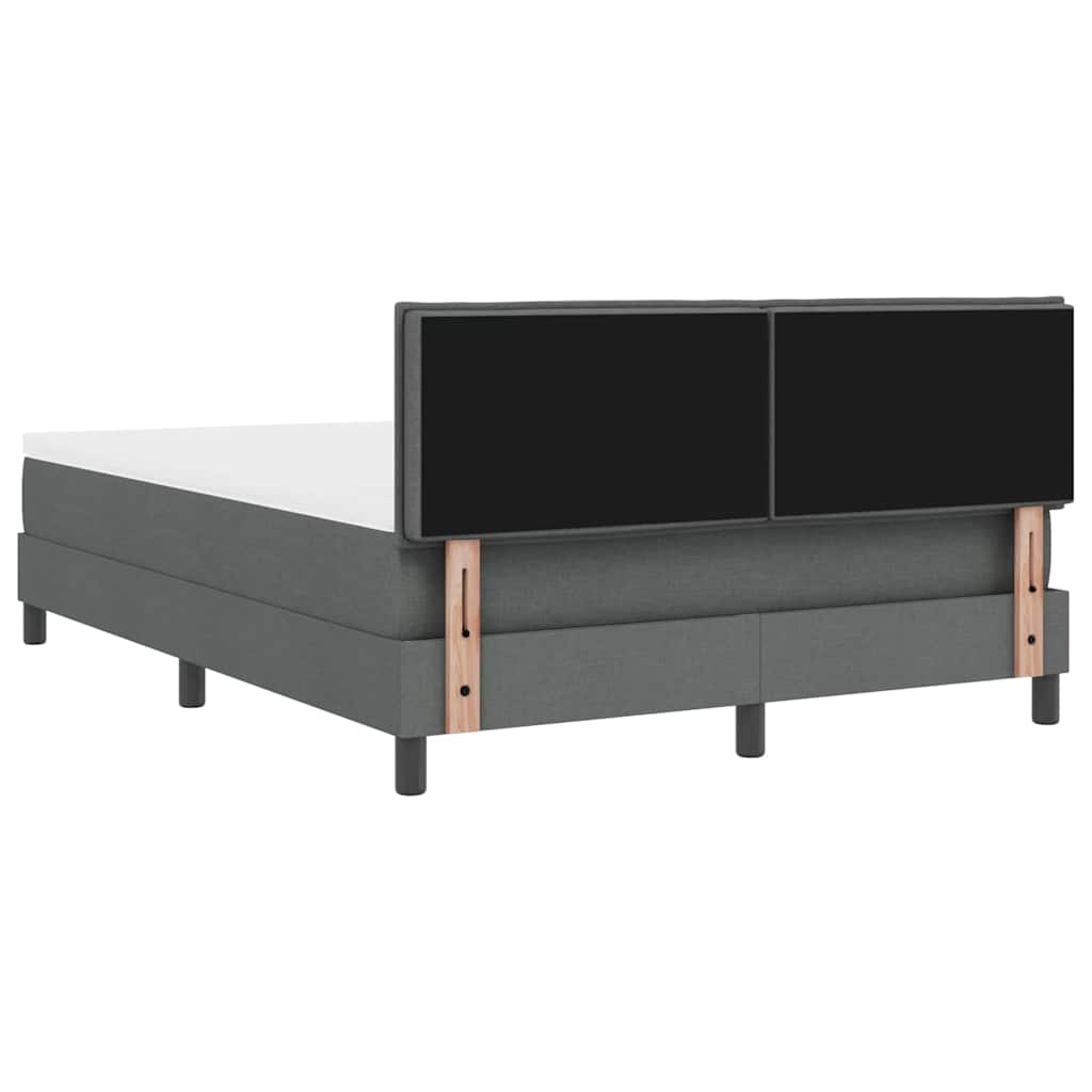 Lit à ressorts avec matelas Gris foncé 140 x 200 cm tissu - XIOS