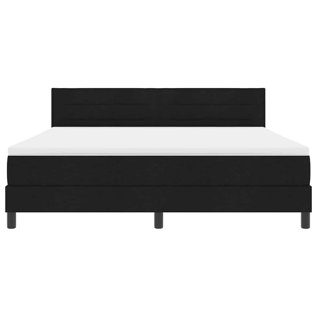 Lit à ressorts avec matelas avec LED Noir 180 x 200 cm tissu - XIOS