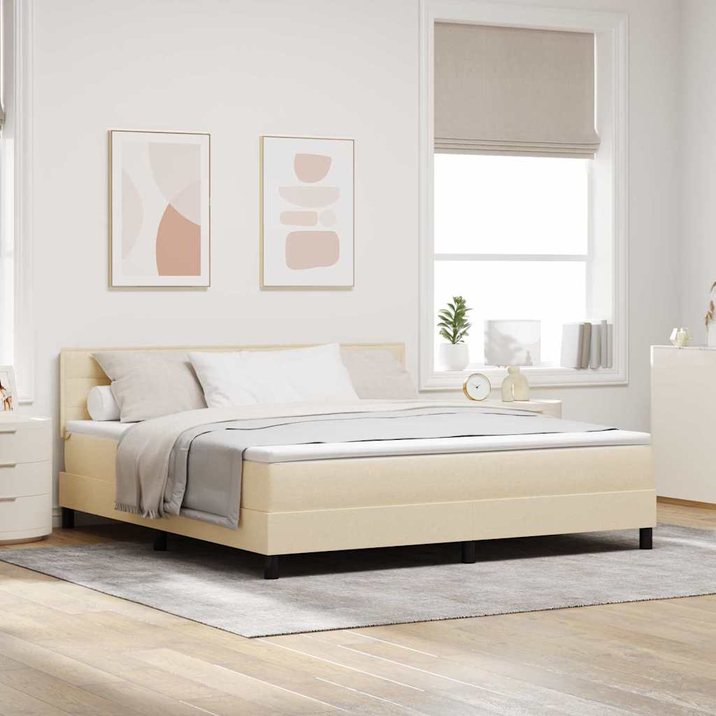 Lit à ressorts avec matelas Crème 180 x 200 cm tissu - XIOS