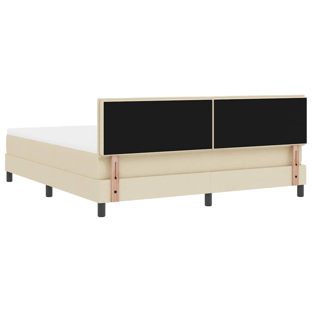 Lit à ressorts avec matelas Crème 180 x 200 cm tissu - XIOS