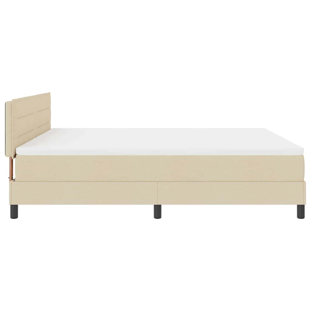 Lit à ressorts avec matelas Crème 180 x 200 cm tissu - XIOS