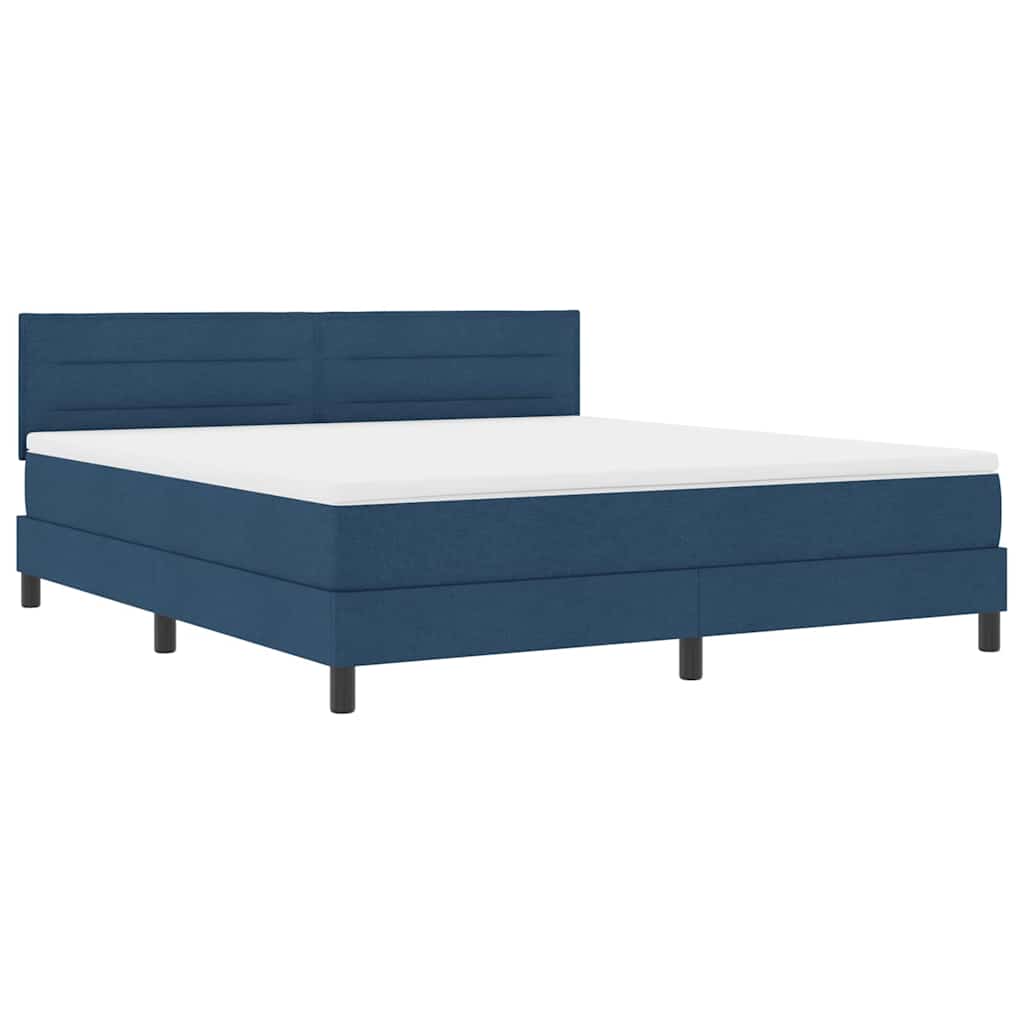 Lit à ressorts avec matelas avec LED Bleu 180 x 200 cm tissu - XIOS