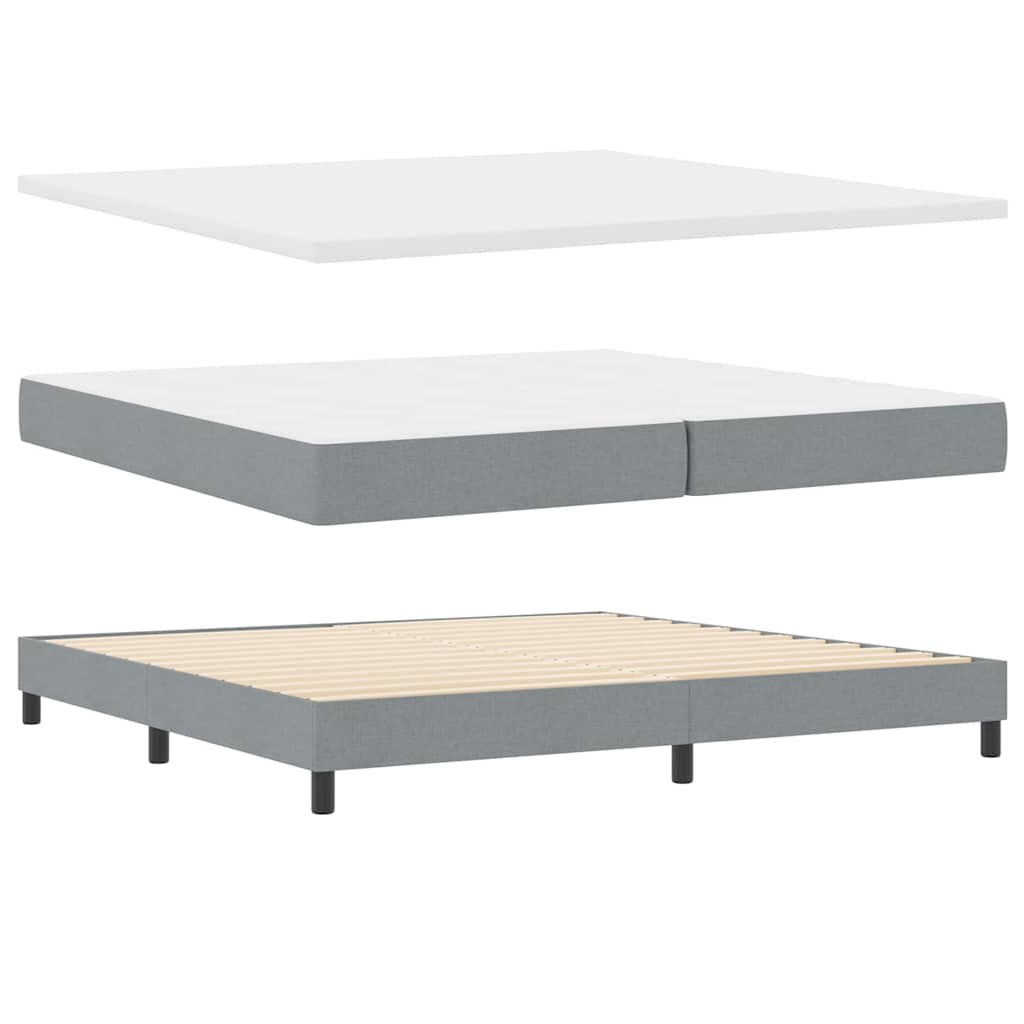 Lit à ressorts avec matelas Gris clair 200 x 200 cm tissu - XIOS