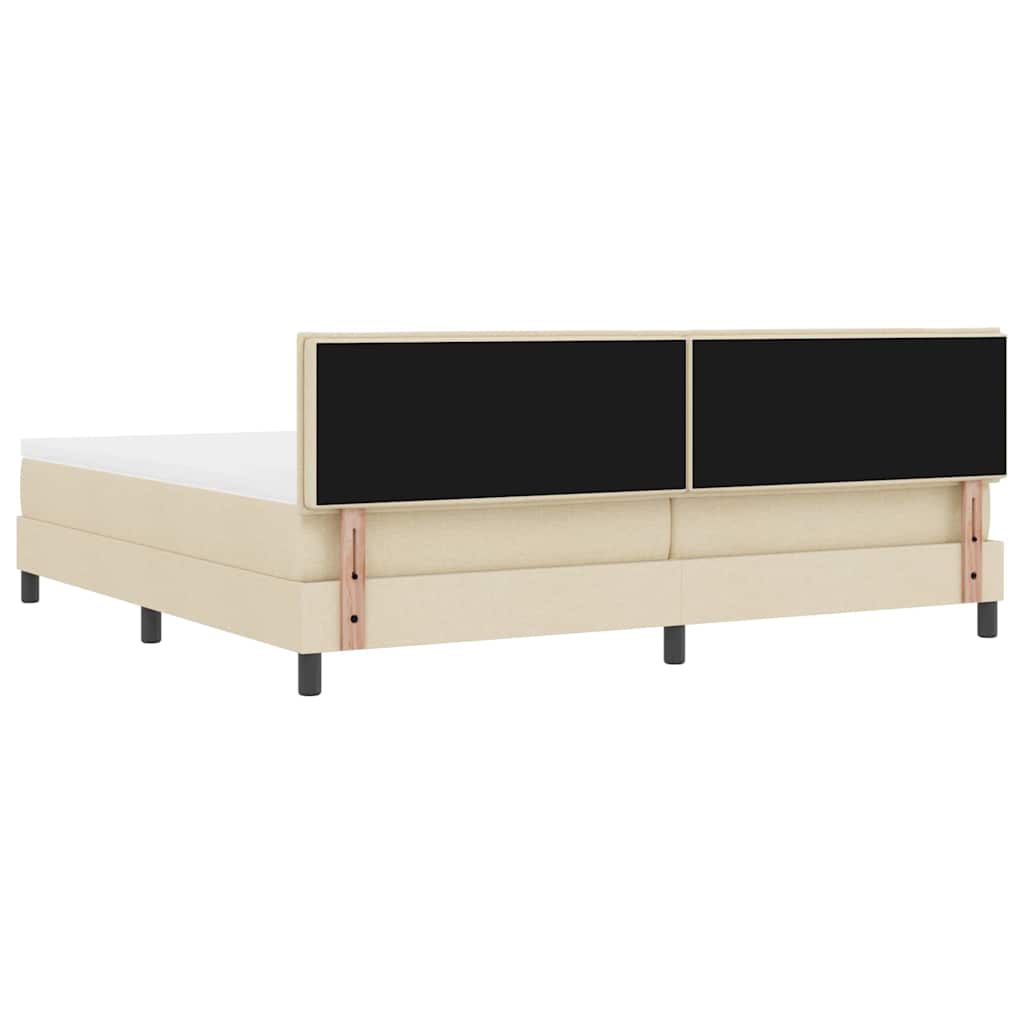 Lit à ressorts avec matelas avec LED Crème 200 x 200 cm tissu - XIOS