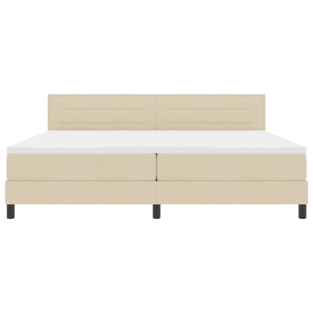 Lit à ressorts avec matelas avec LED Crème 200 x 200 cm tissu - XIOS