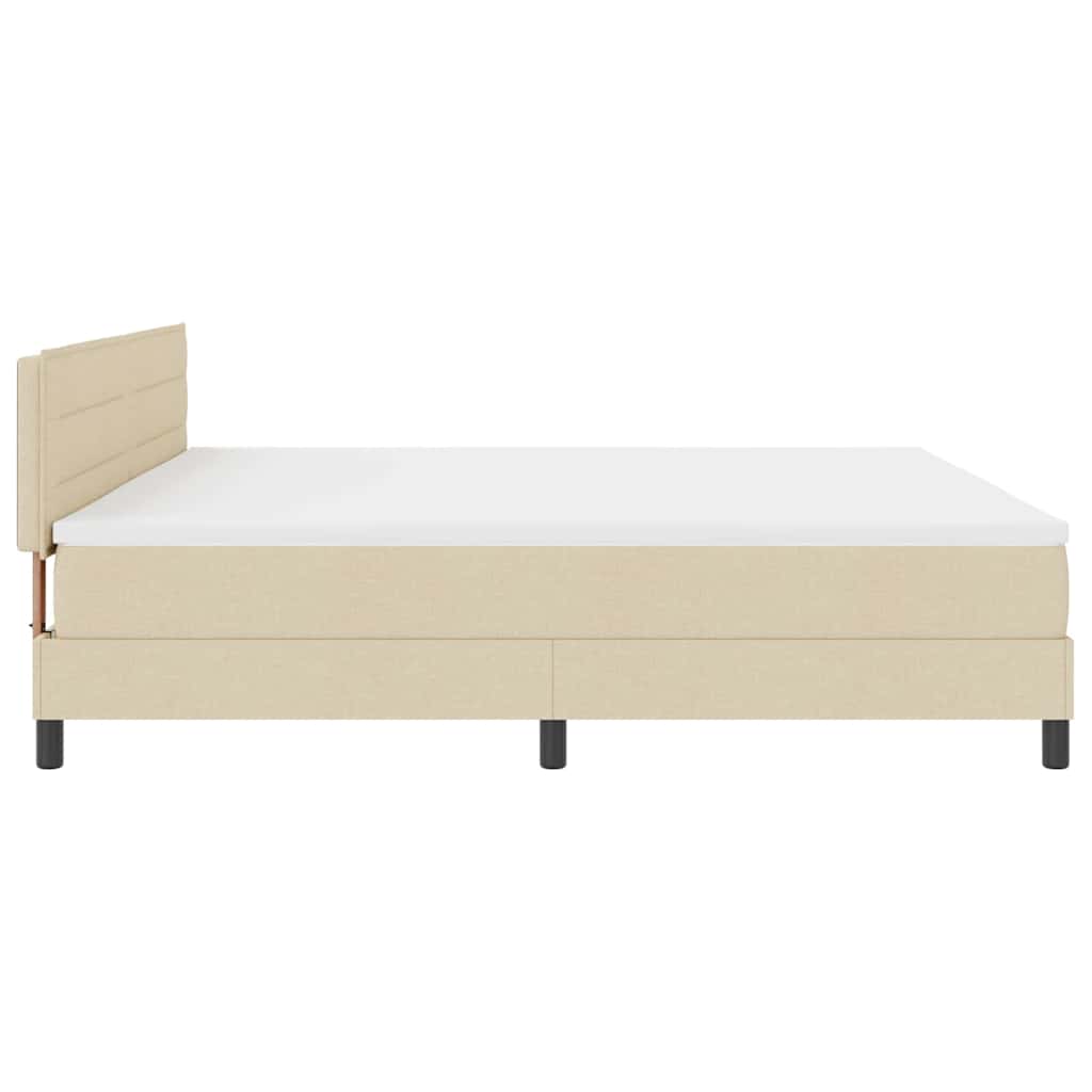 Lit à ressorts avec matelas avec LED Crème 200 x 200 cm tissu - XIOS