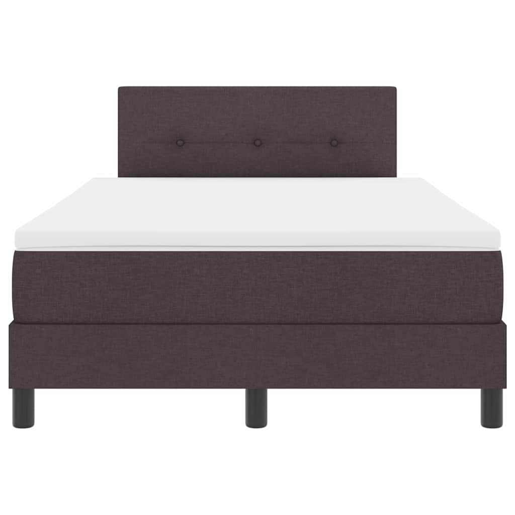 Lit à ressorts avec matelas Marron foncé 120 x 190 cm tissu - XIOS