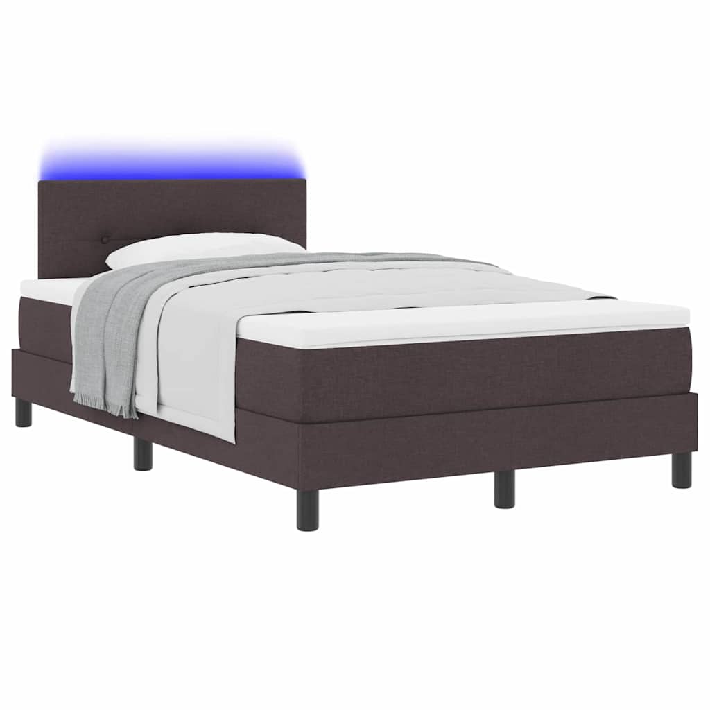 Lit à ressorts avec matelas Marron foncé 120 x 190 cm tissu - XIOS