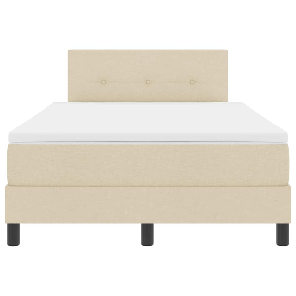 Lit à ressorts avec bandes LED Crème 120 x 190 cm tissu