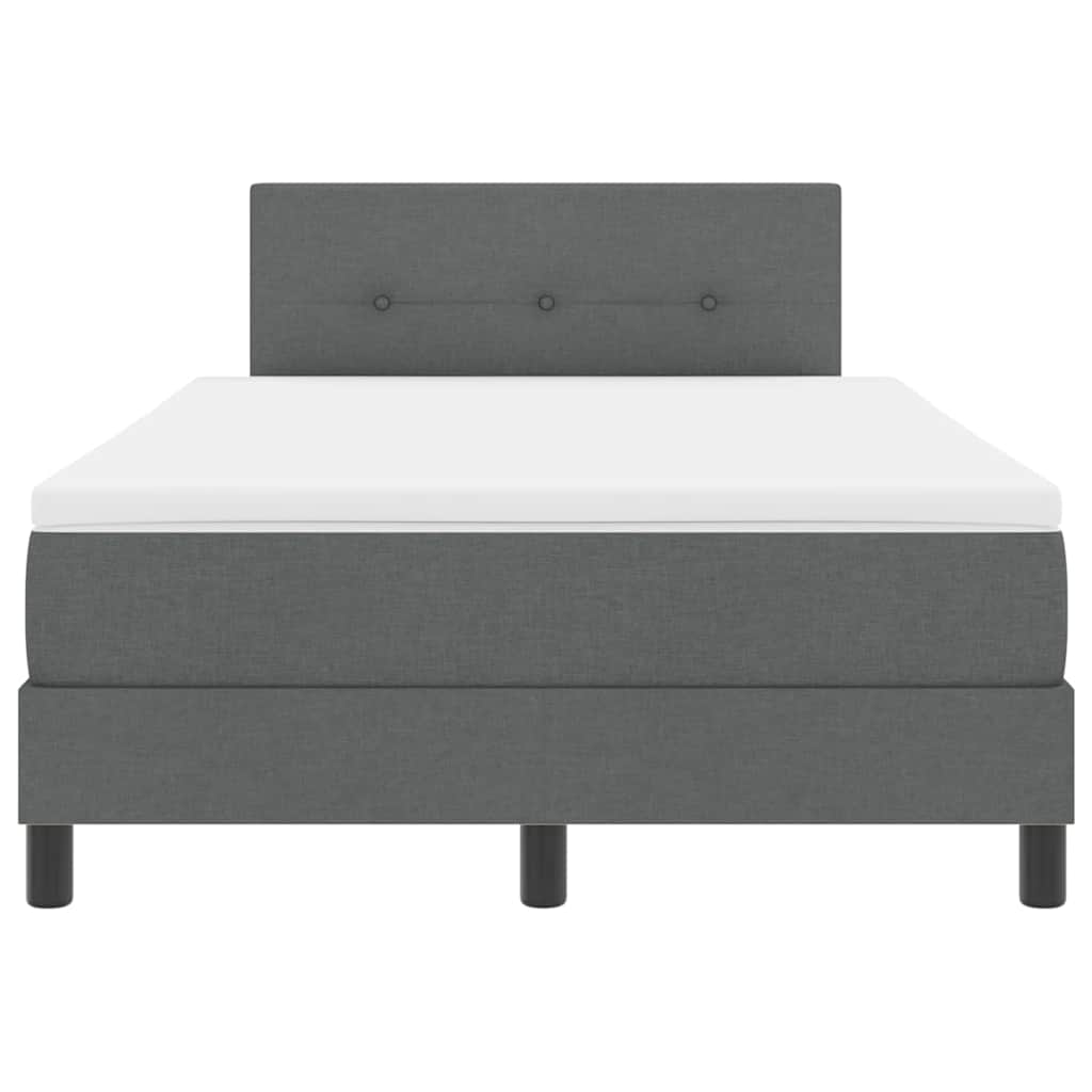 Lit à ressorts avec matelas Gris foncé 120 x 200 cm tissu - XIOS