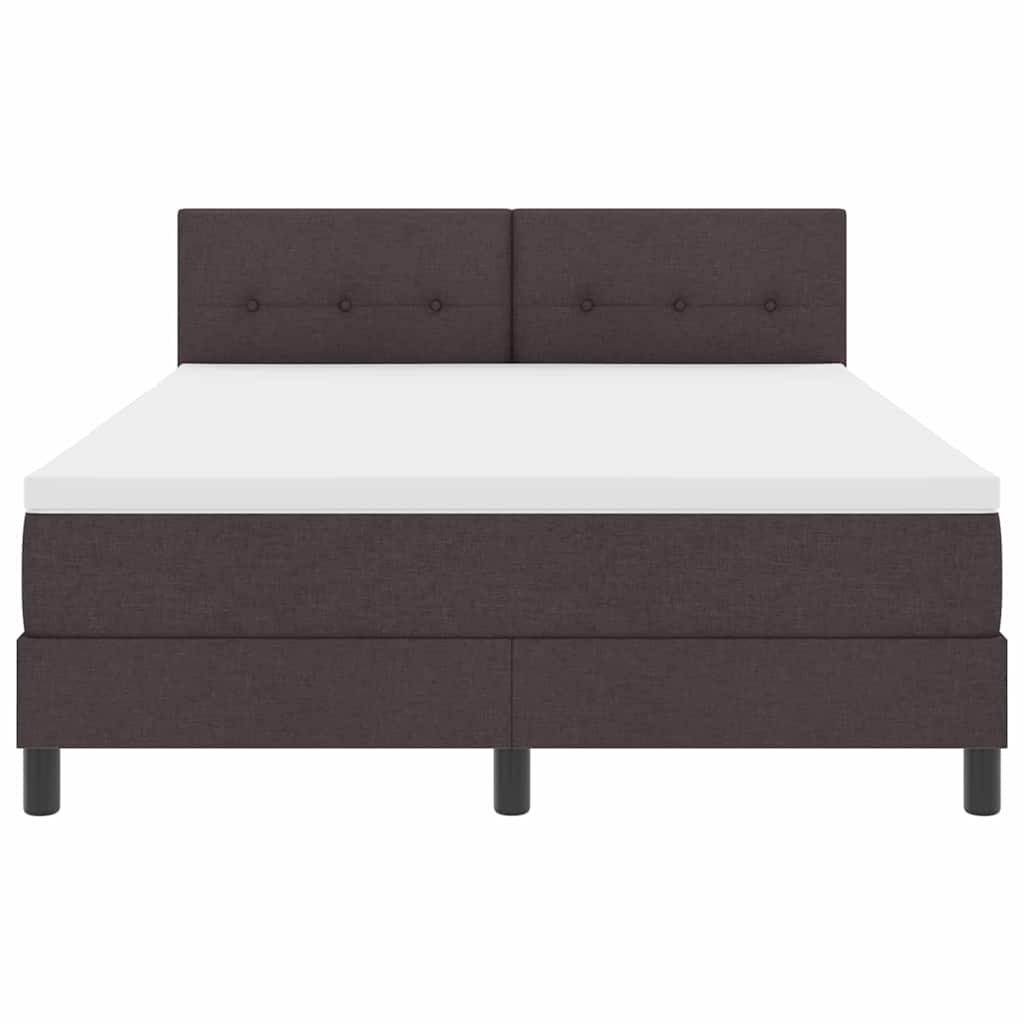 Lit à ressorts avec bandes LED Marron foncé 140 x 190 cm tissu - XIOS