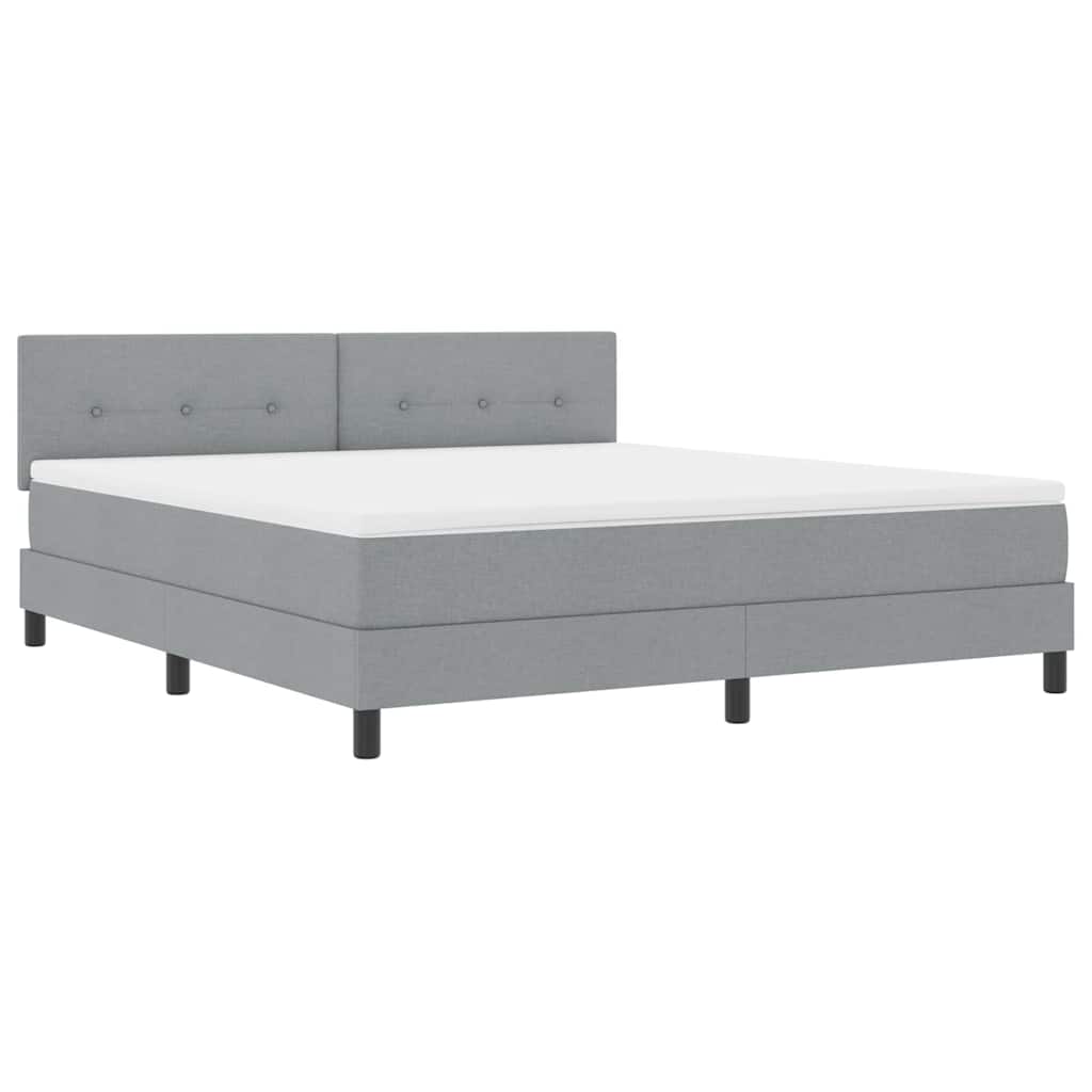 Lit à ressorts avec bandes LED Gris clair 180 x 200 cm tissu