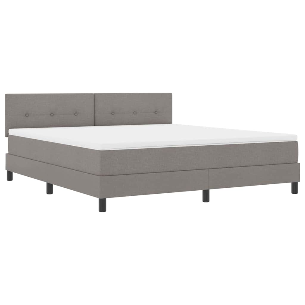 Lit à ressorts avec bandes LED Taupe 180 x 200 cm tissu