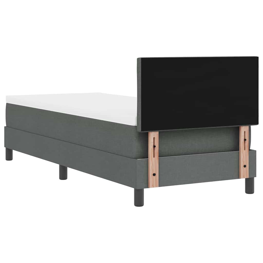Lit à ressorts avec coussin Gris foncé 80 x 200 cm tissu - XIOS