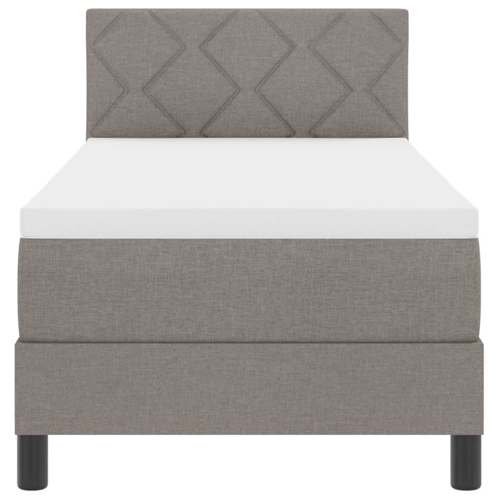 Lit à ressorts avec bandes LED Taupe 80 x 200 cm tissu