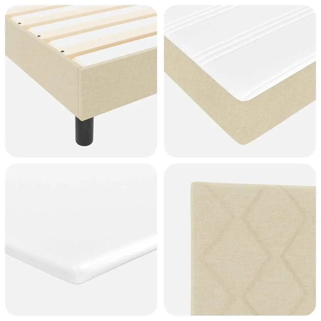 Lit à ressorts avec bandes LED Crème 90 x 190 cm tissu - XIOS