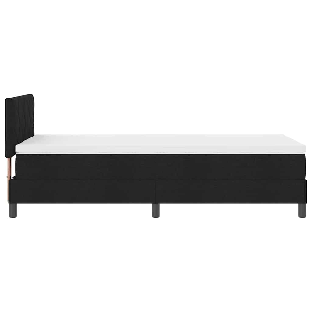 Lit à ressorts avec coussin Noir 90 x 200 cm tissu - XIOS