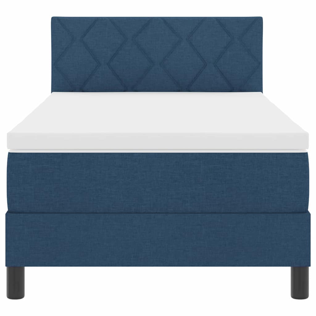 Lit à ressorts avec matelas avec LED Bleu 100 x 200 cm tissu - XIOS