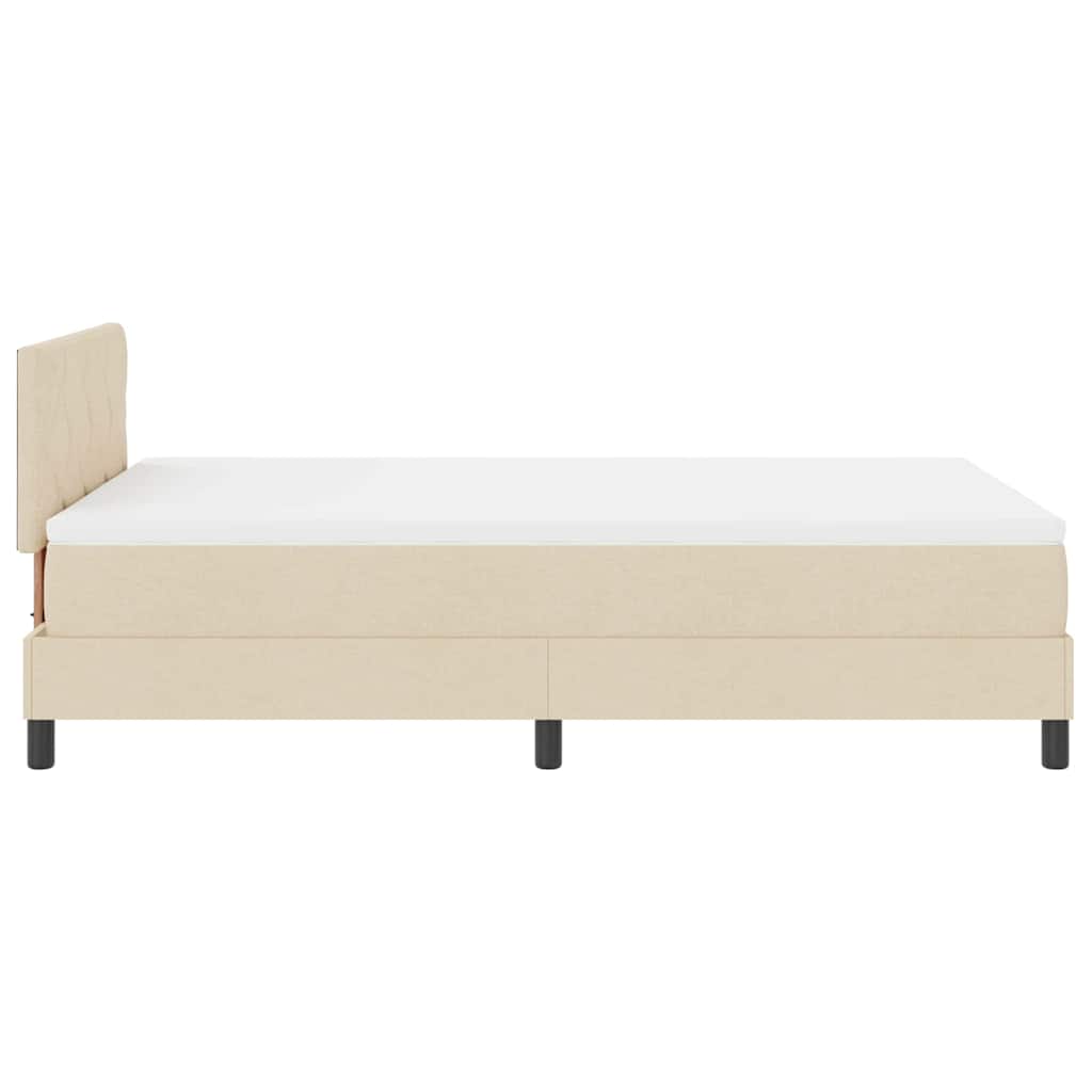 Lit à ressorts avec bandes LED Crème 120 x 190 cm tissu