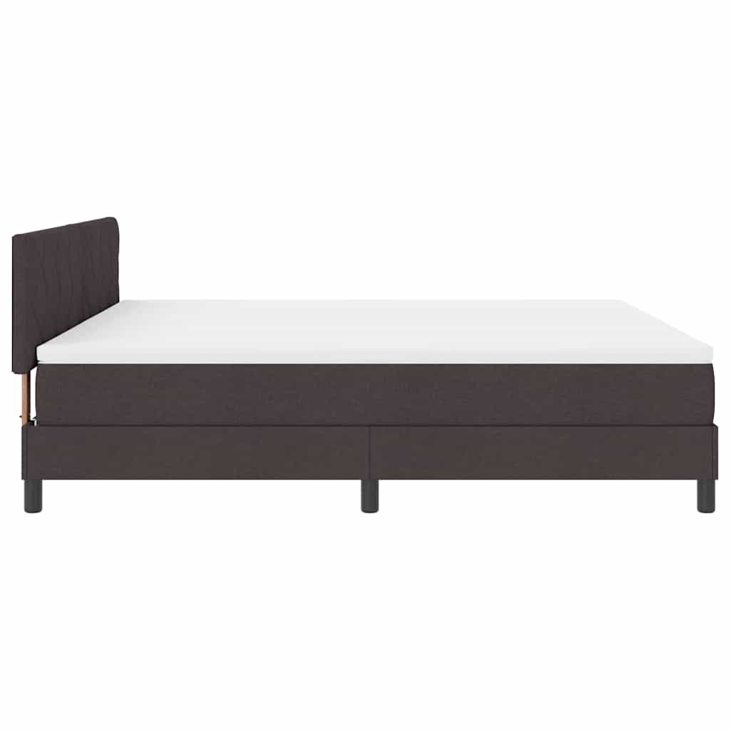 Lit à ressorts avec bandes LED Marron foncé 180 x 200 cm tissu
