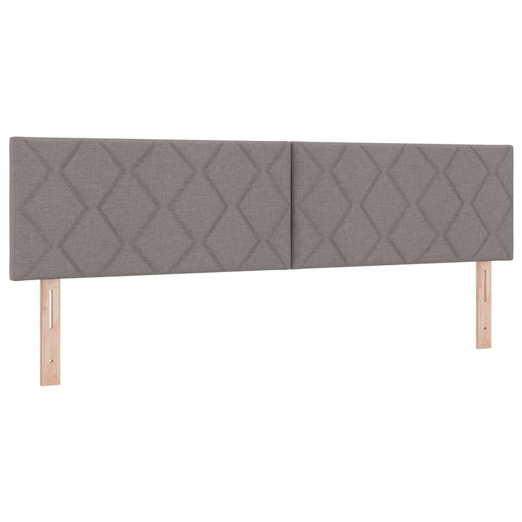 Lit à ressorts avec bandes LED Taupe 180 x 200 cm tissu