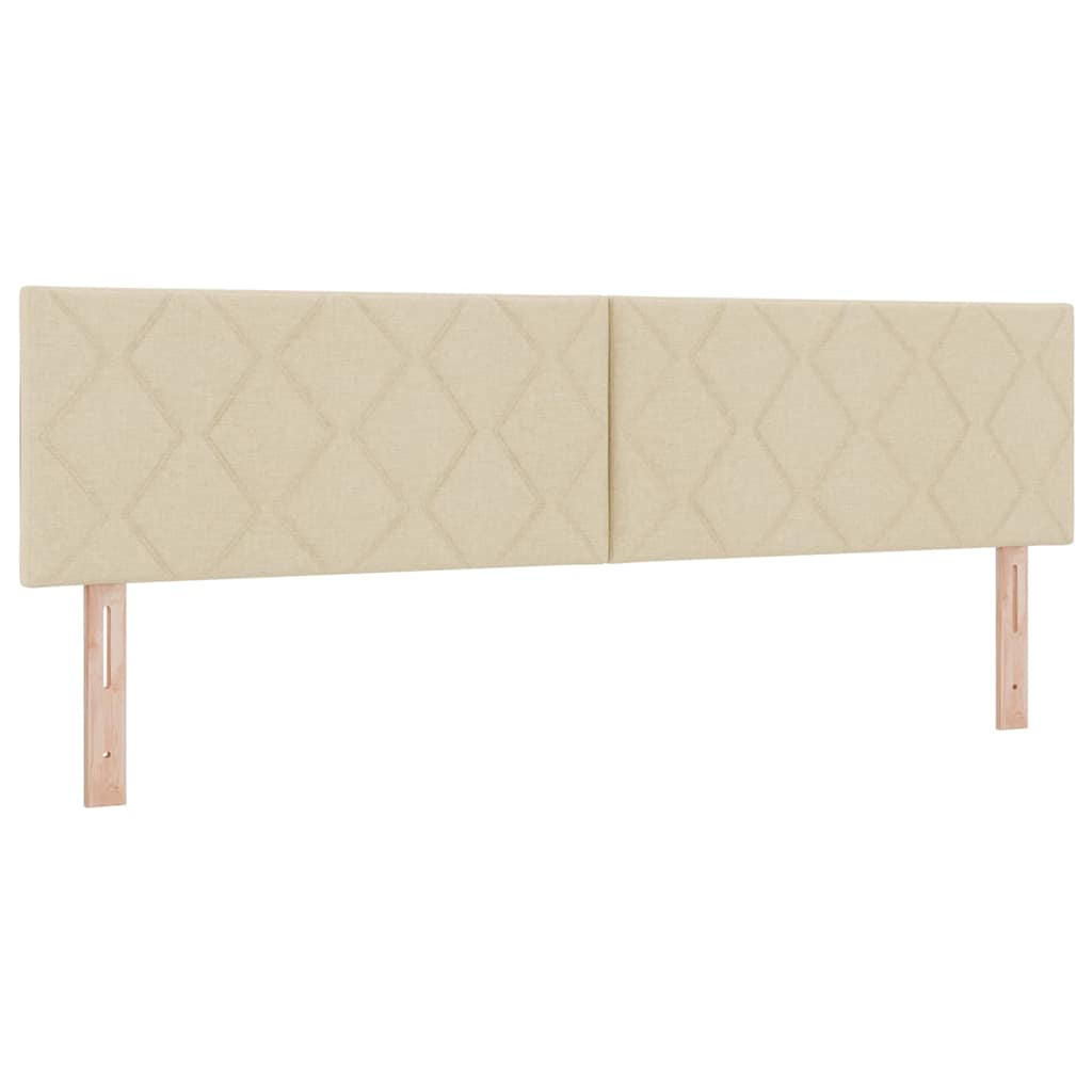 Lit à ressorts avec bandes LED Crème 180 x 200 cm tissu