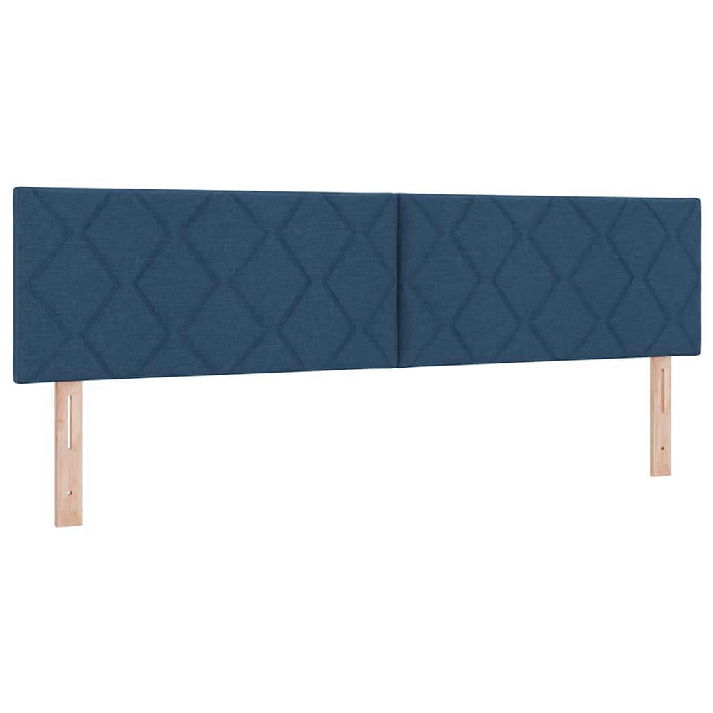 Lit à ressorts avec bandes LED Bleu 180 x 200 cm tissu