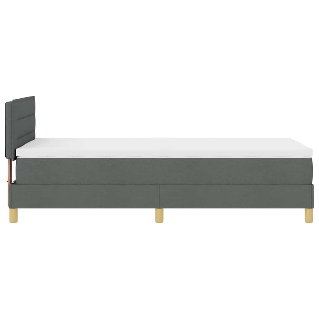 Lit à ressort LED avec coussin Gris foncé 80 x 200 cm tissu - XIOS