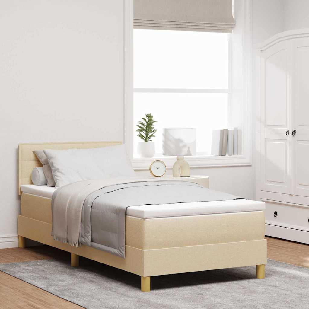 Lit à ressort LED avec bandes LED Crème 80 x 200 cm tissu - XIOS