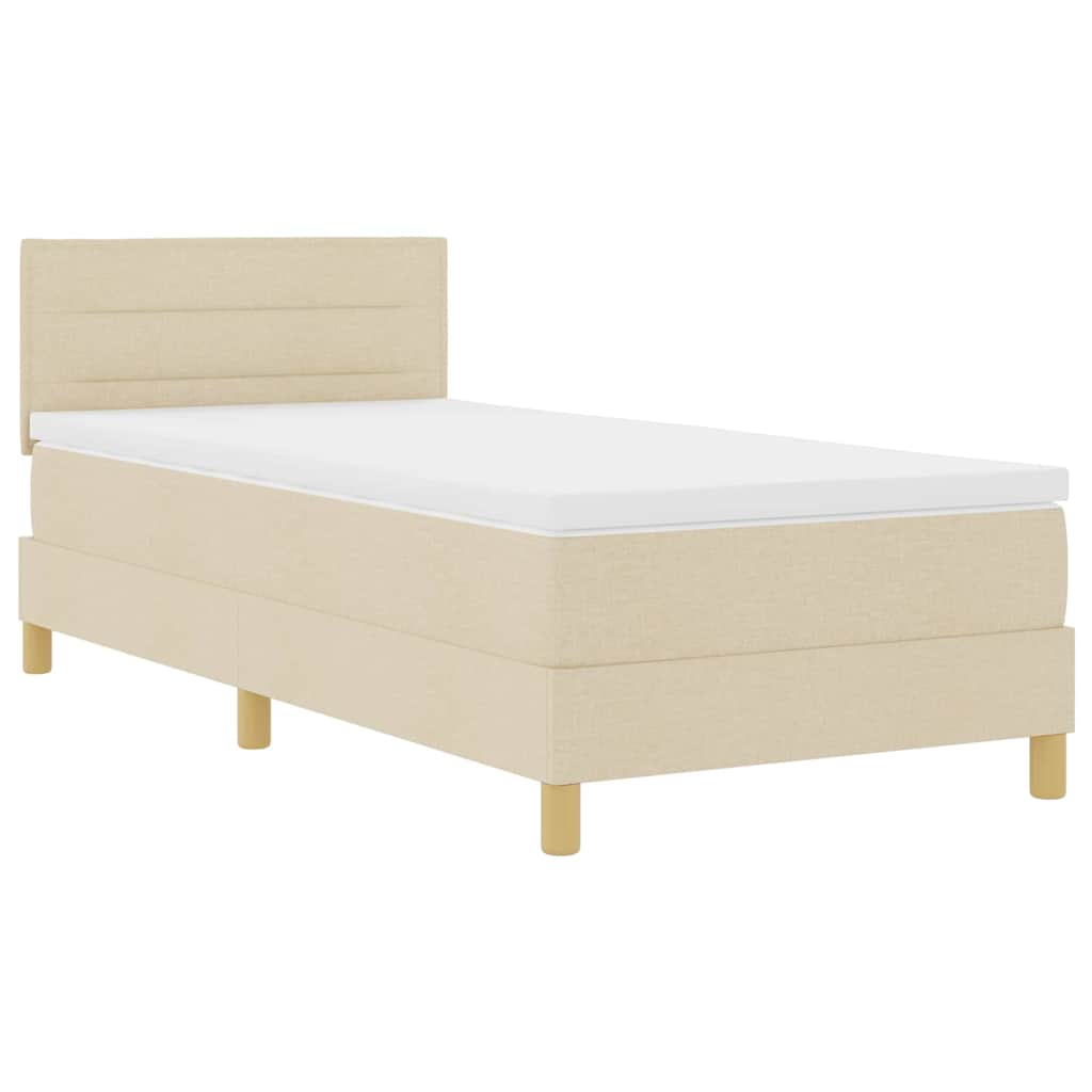 Lit à ressort LED avec bandes LED Crème 80 x 200 cm tissu - XIOS