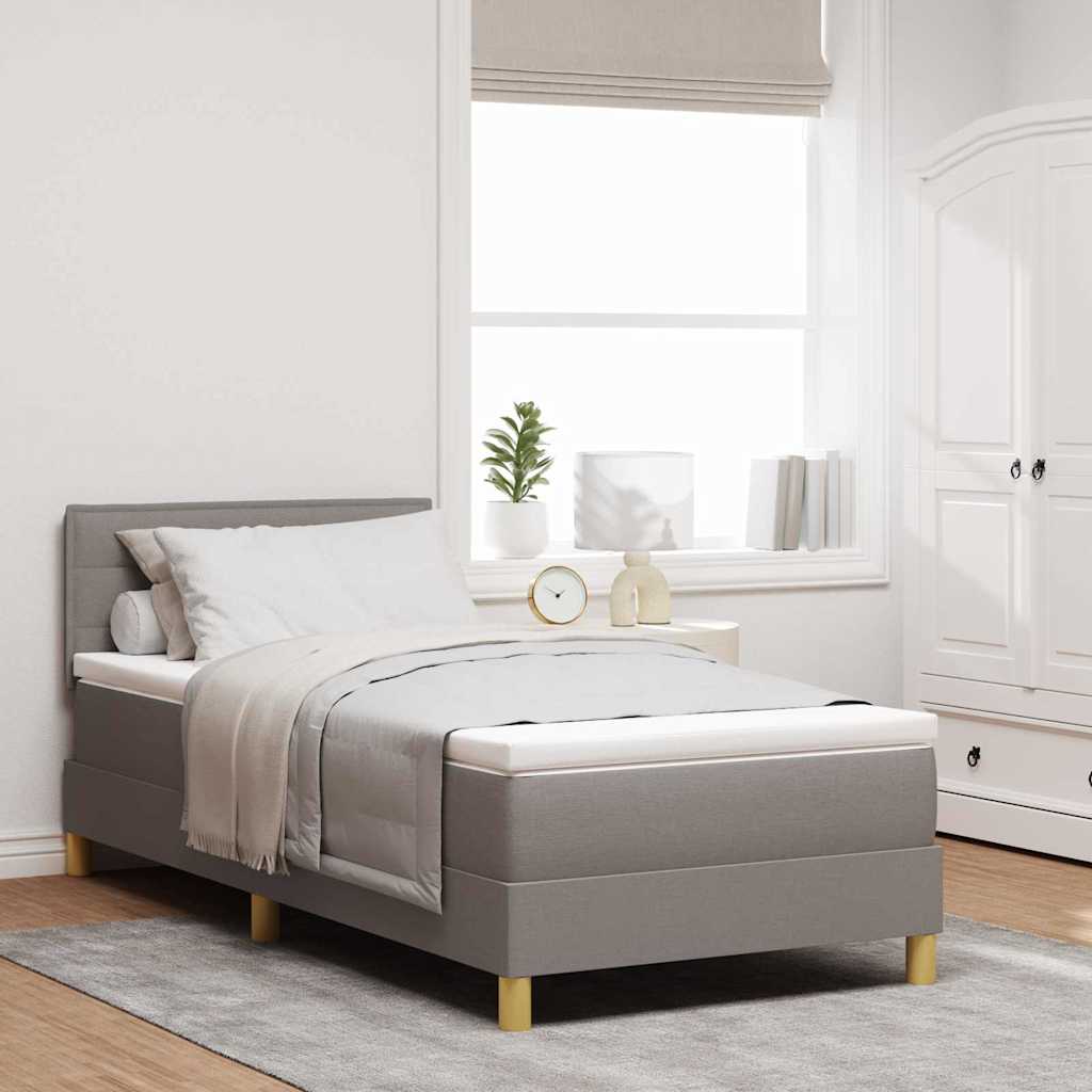 Lit à ressort LED avec matelas Taupe 100 x 200 cm tissu - XIOS