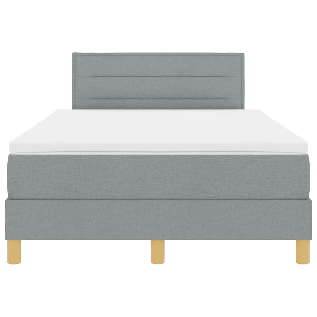 Lit à ressort LED avec bandes LED Gris clair 120 x 190 cm tissu