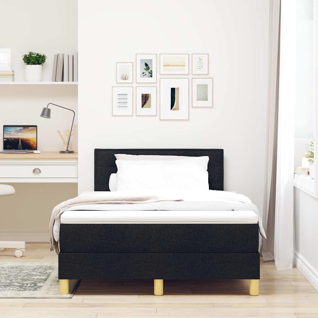 Lit à ressort LED avec bandes LED Noir 120 x 190 cm tissu - XIOS
