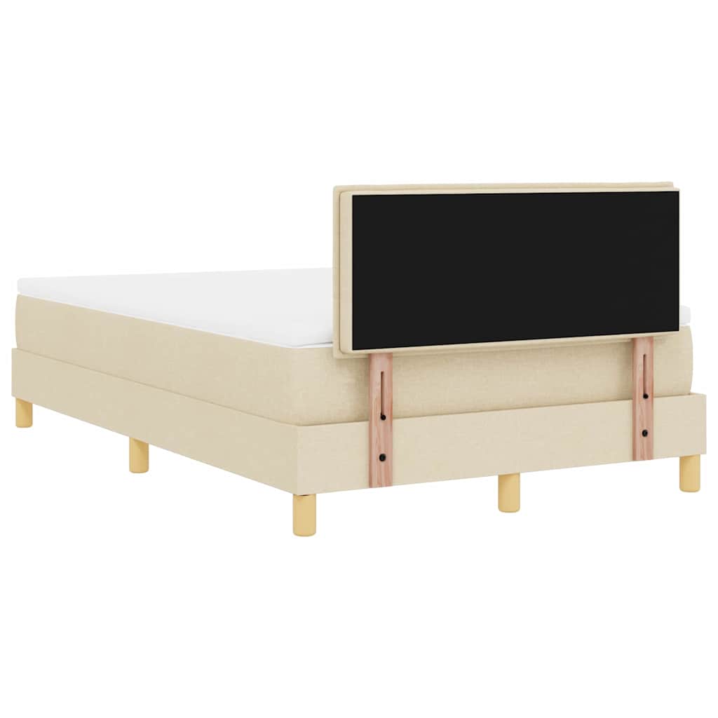 Lit à ressort LED avec bandes LED Crème 120 x 190 cm tissu - XIOS