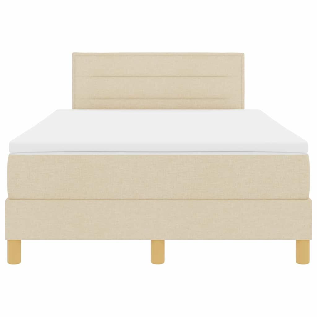 Lit à ressort LED avec bandes LED Crème 120 x 190 cm tissu - XIOS
