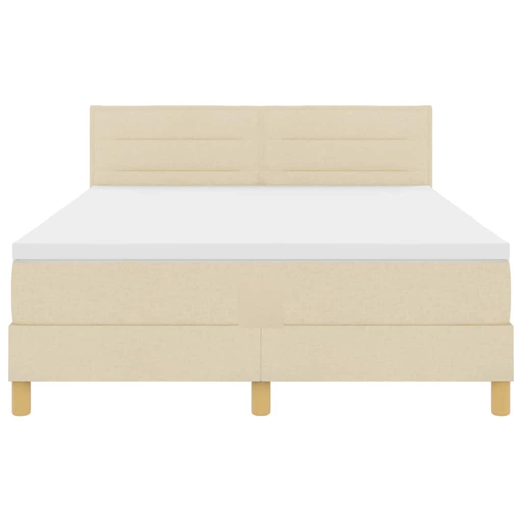 Lit à ressort LED avec bandes LED Crème 140 x 190 cm tissu - XIOS