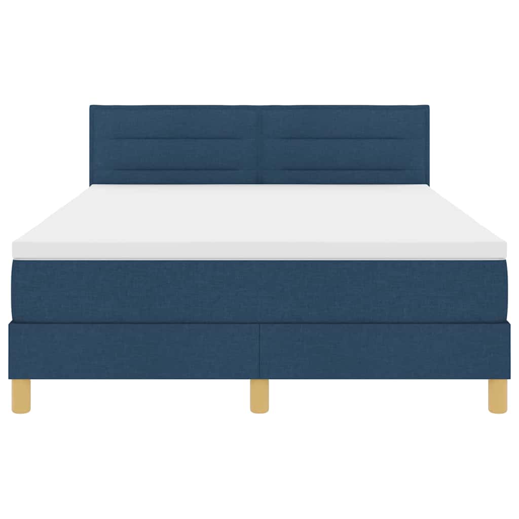 Lit à ressort LED avec matelas avec LED Bleu 140 x 200 cm tissu - XIOS