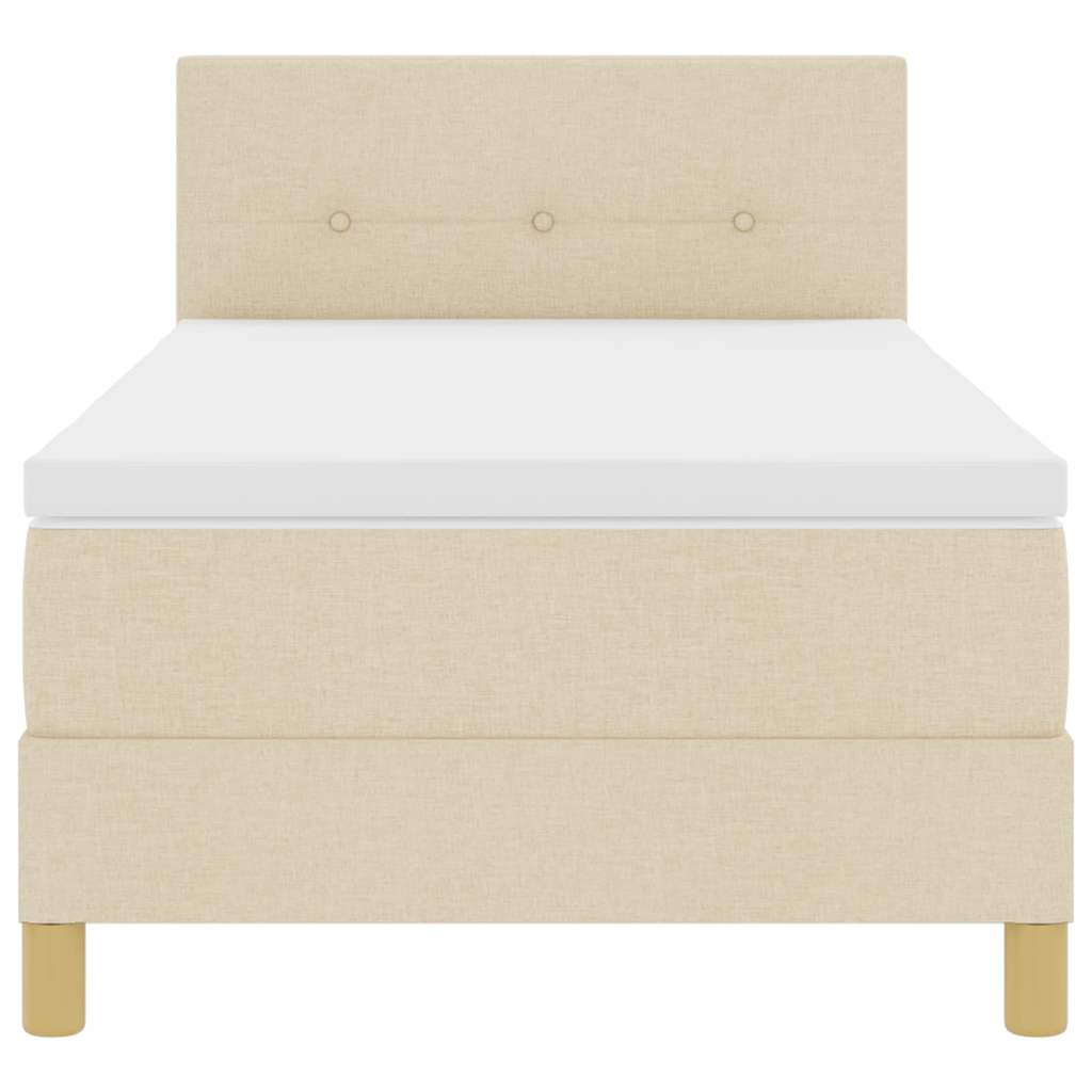 Lit à ressort LED avec matelas Crème 80 x 200 cm tissu - XIOS