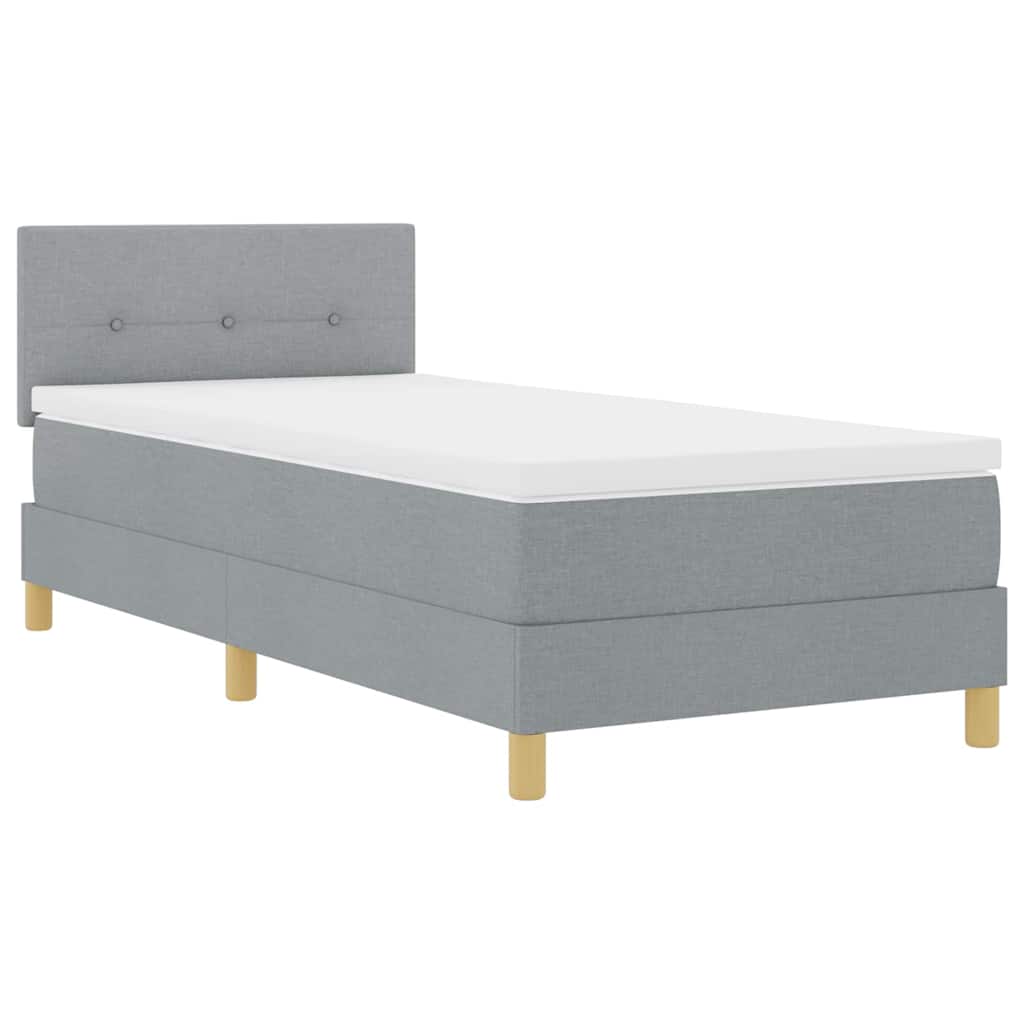 Lit à ressort LED avec bandes LED Gris clair 90 x 190 cm tissu - XIOS