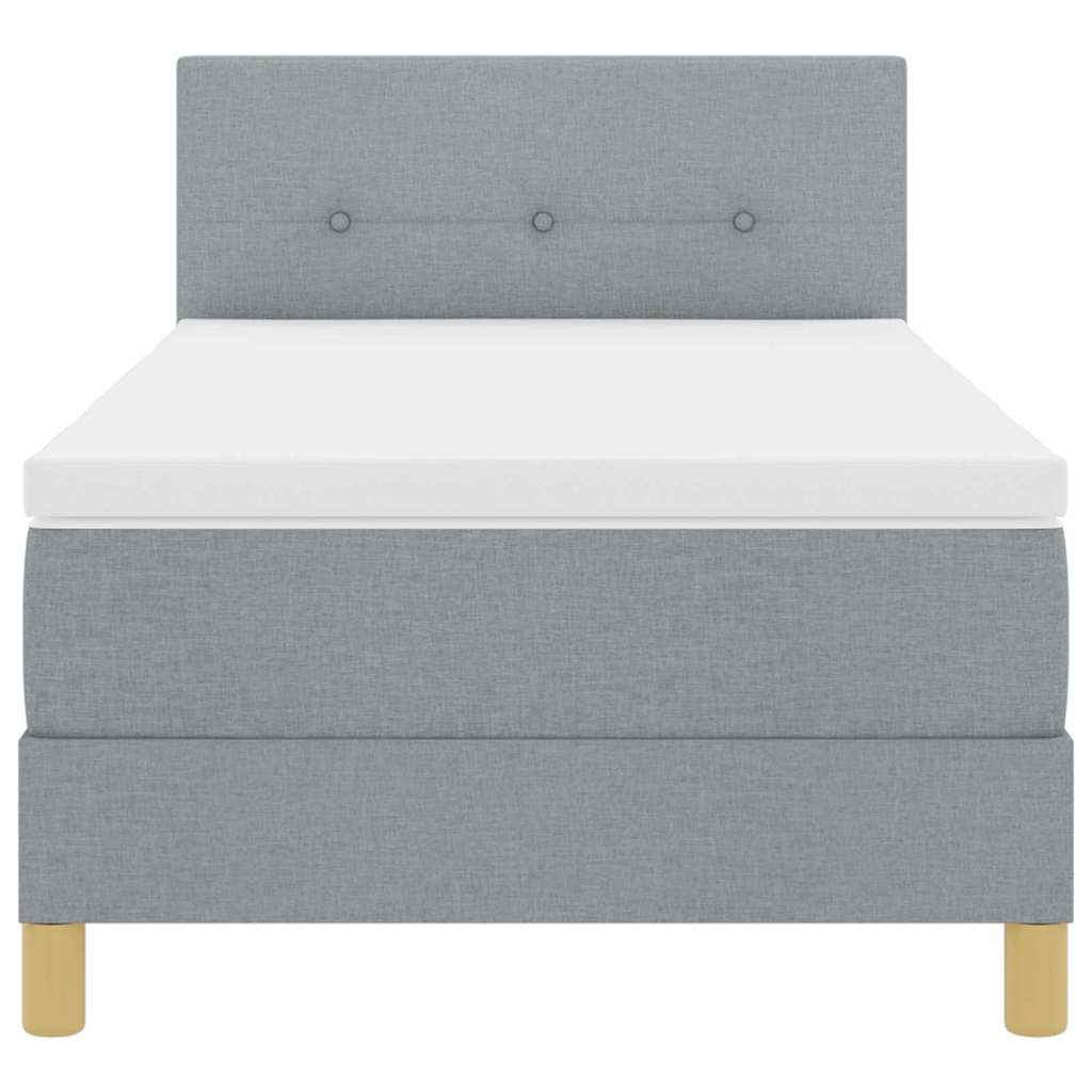 Lit à ressort LED avec bandes LED Gris clair 90 x 200 cm tissu - XIOS