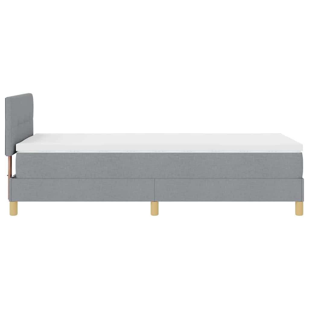 Lit à ressort LED avec bandes LED Gris clair 90 x 200 cm tissu - XIOS