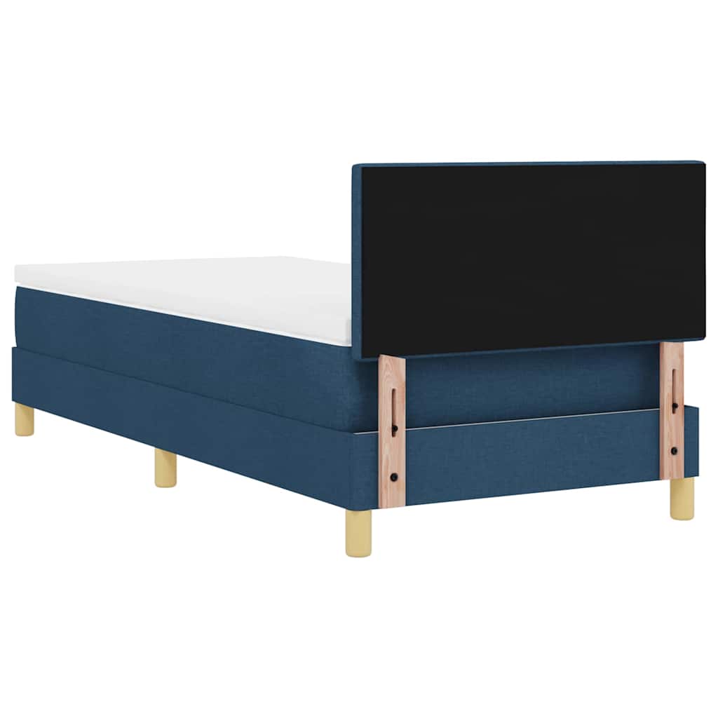 Lit à ressort LED avec bandes LED Bleu 100 x 200 cm tissu