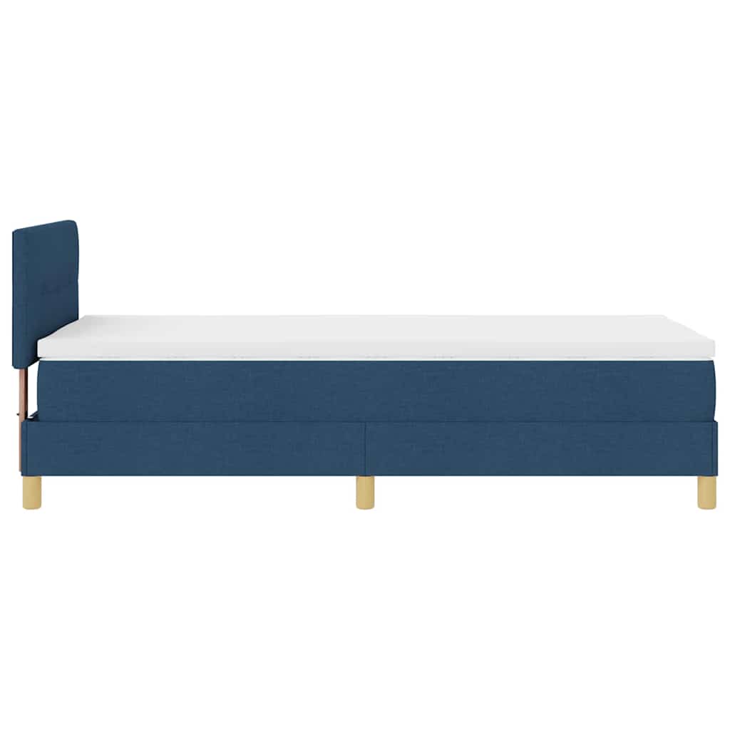 Lit à ressort LED avec bandes LED Bleu 100 x 200 cm tissu