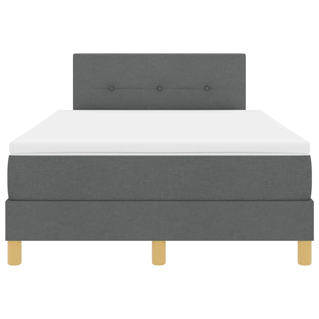 Lit à ressort LED avec bandes LED Gris foncé 120 x 190 cm tissu