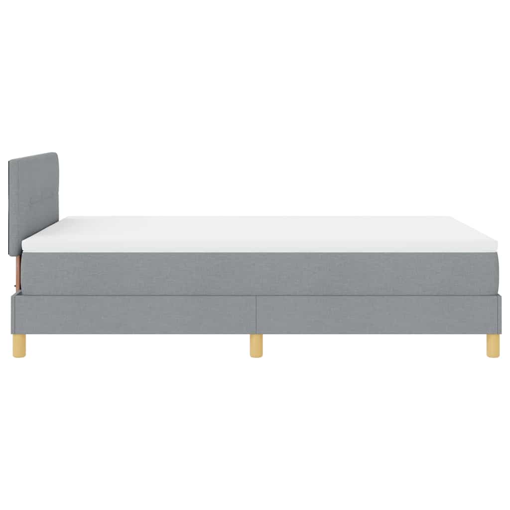 Lit à ressort LED avec bandes LED Gris clair 120 x 200 cm tissu