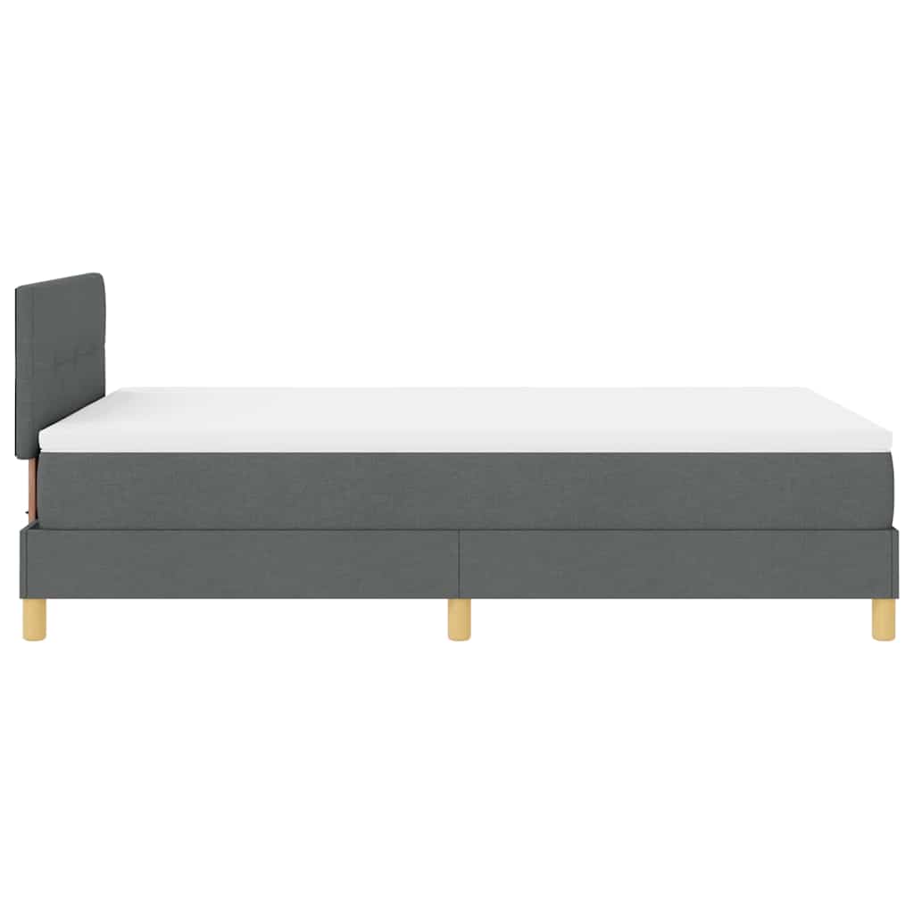 Lit à ressort LED avec bandes LED Gris foncé 120 x 200 cm tissu