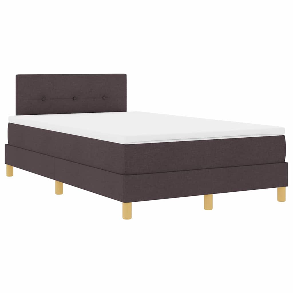 Lit à ressorts avec matelas Marron foncé 120 x 200 cm tissu - XIOS